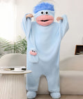 Big Mouth Monster Coral Fleece Onesie Pajamas Three-Piece Set, Includes Sleepwear + Comb + Shoes -8RH7