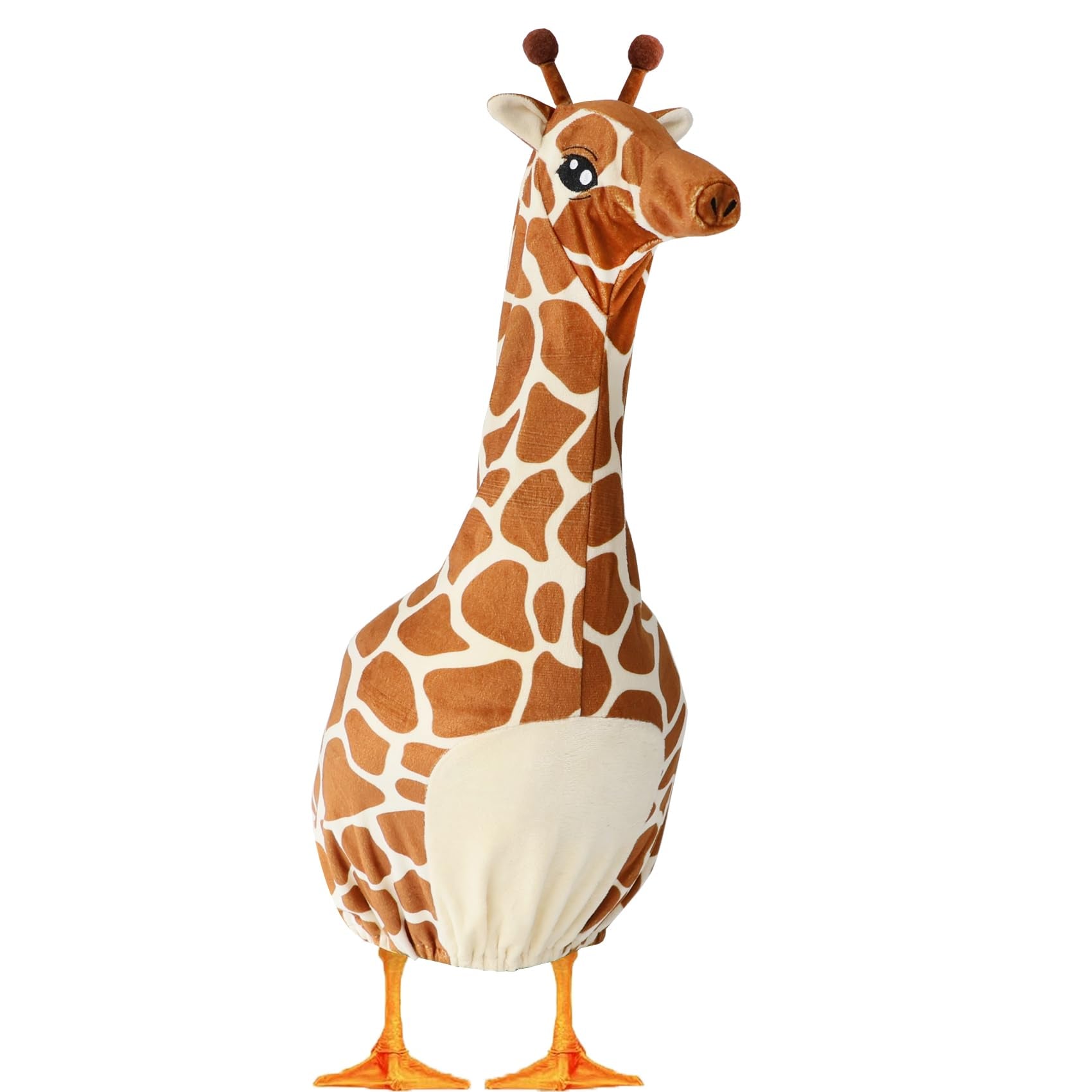 Giraffe Costume for Porch Goose Statue – 17 Inch Outdoor Animal Outfit for Lawn Goose Décor