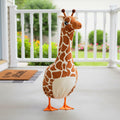 Giraffe Costume for Porch Goose Statue – 17 Inch Outdoor Animal Outfit for Lawn Goose Décor