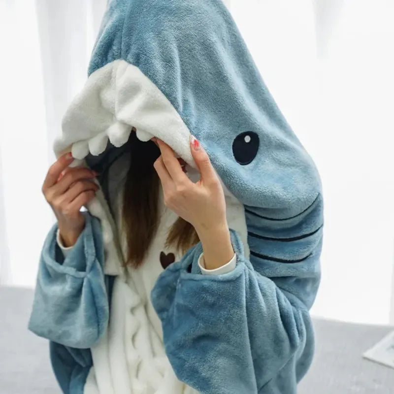 Personalized Cartoon Shark Onesie Pajamas Cozy Home Loungewear