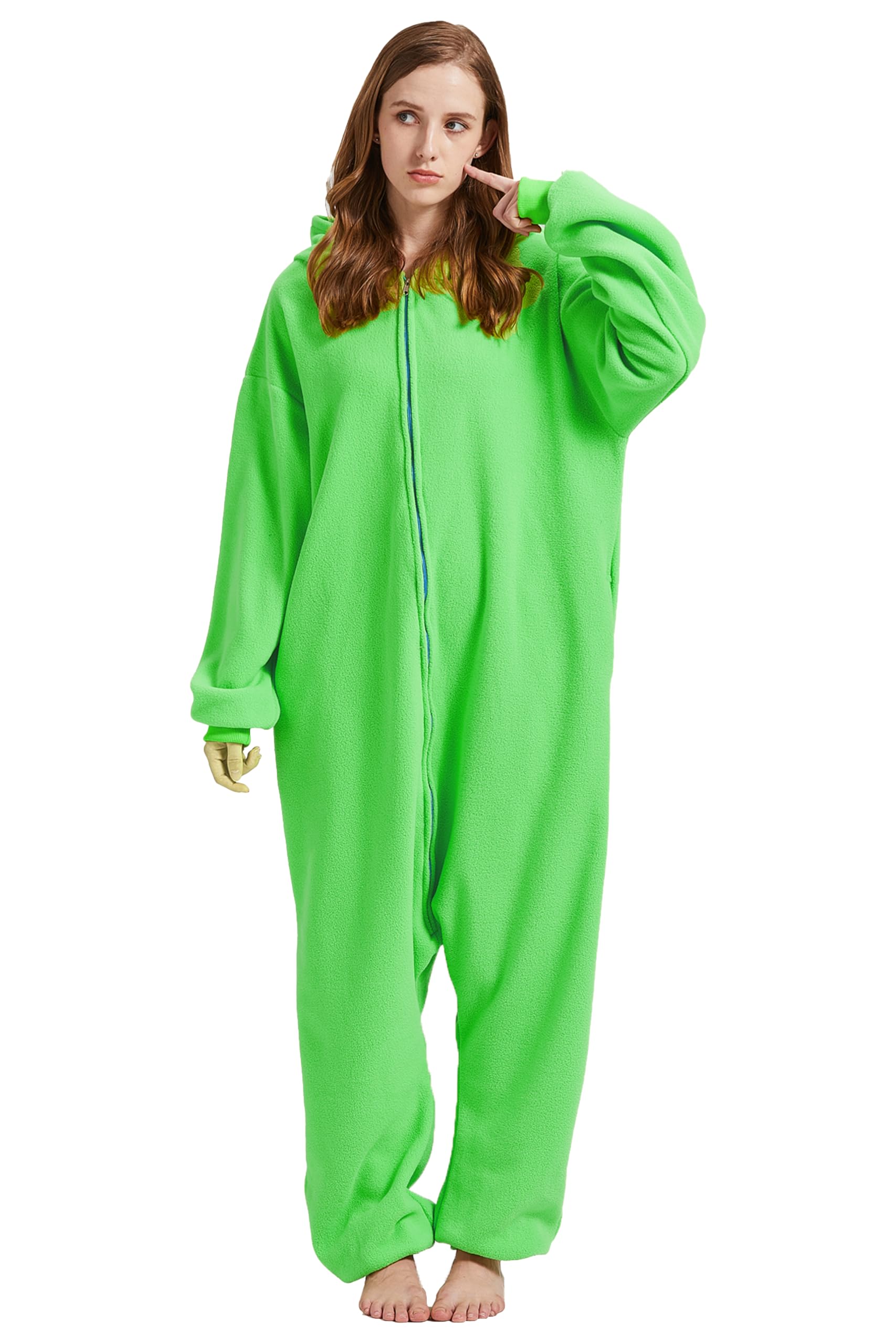 Alien Onesie Costume – Adult Space-Themed Pajamas with Cosmic Patches & Futuristic Accents for Halloween
