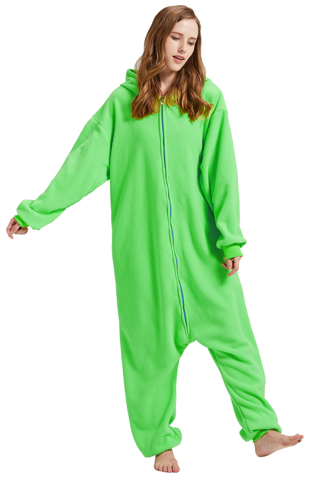 Alien Onesie Costume – Adult Space-Themed Pajamas with Cosmic Patches & Futuristic Accents for Halloween