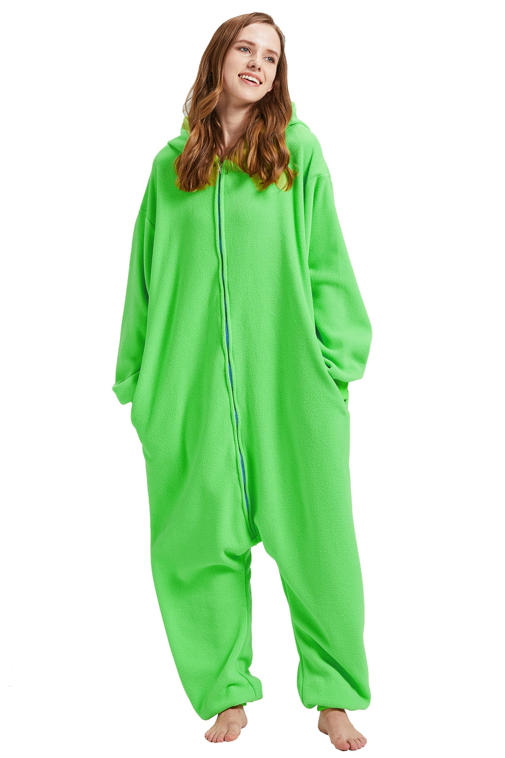 Alien Onesie Costume – Adult Space-Themed Pajamas with Cosmic Patches & Futuristic Accents for Halloween