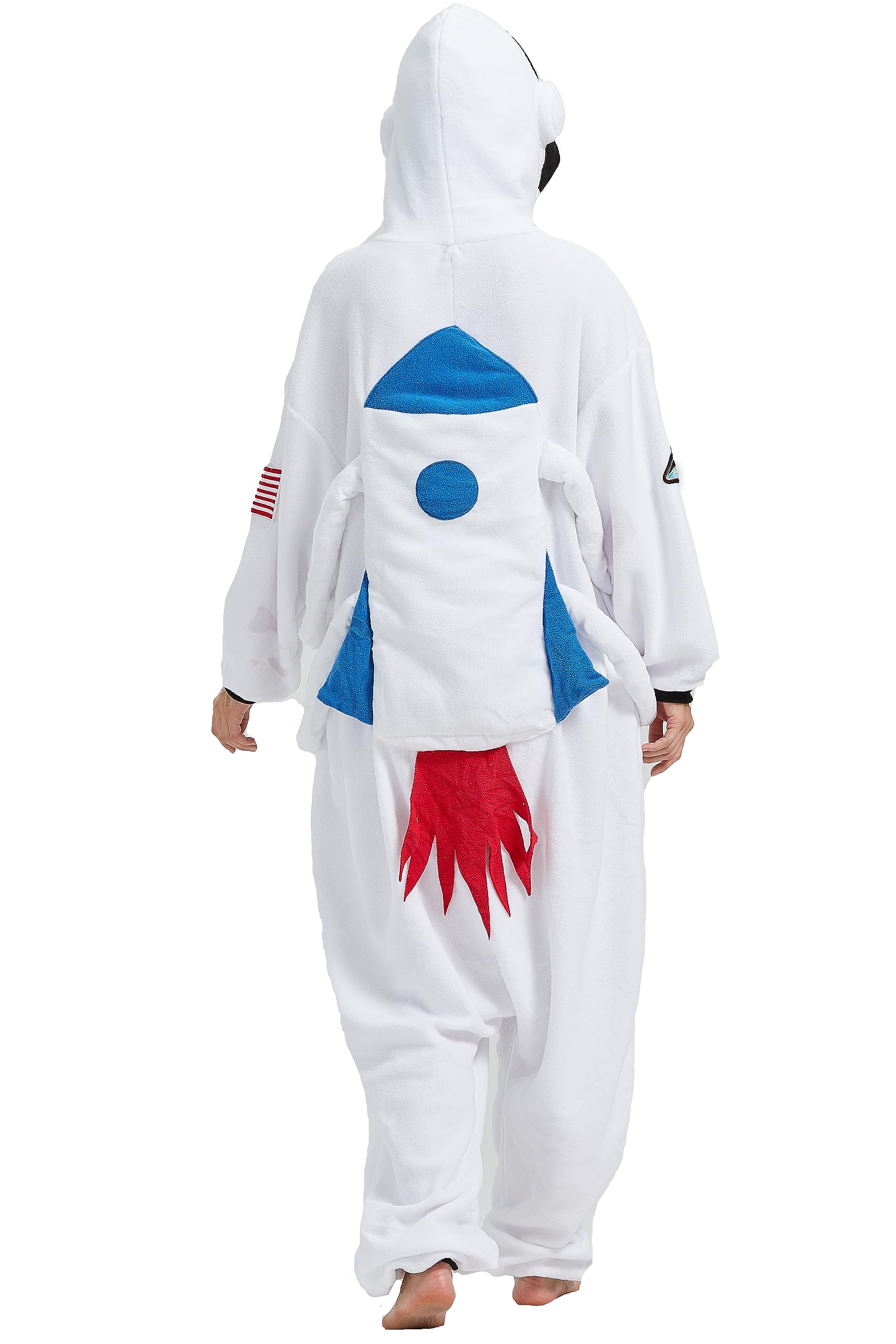 Spacesuit Onesie Costume – Adult Astronaut Pajamas with Space Patches & Futuristic Accents for Halloween