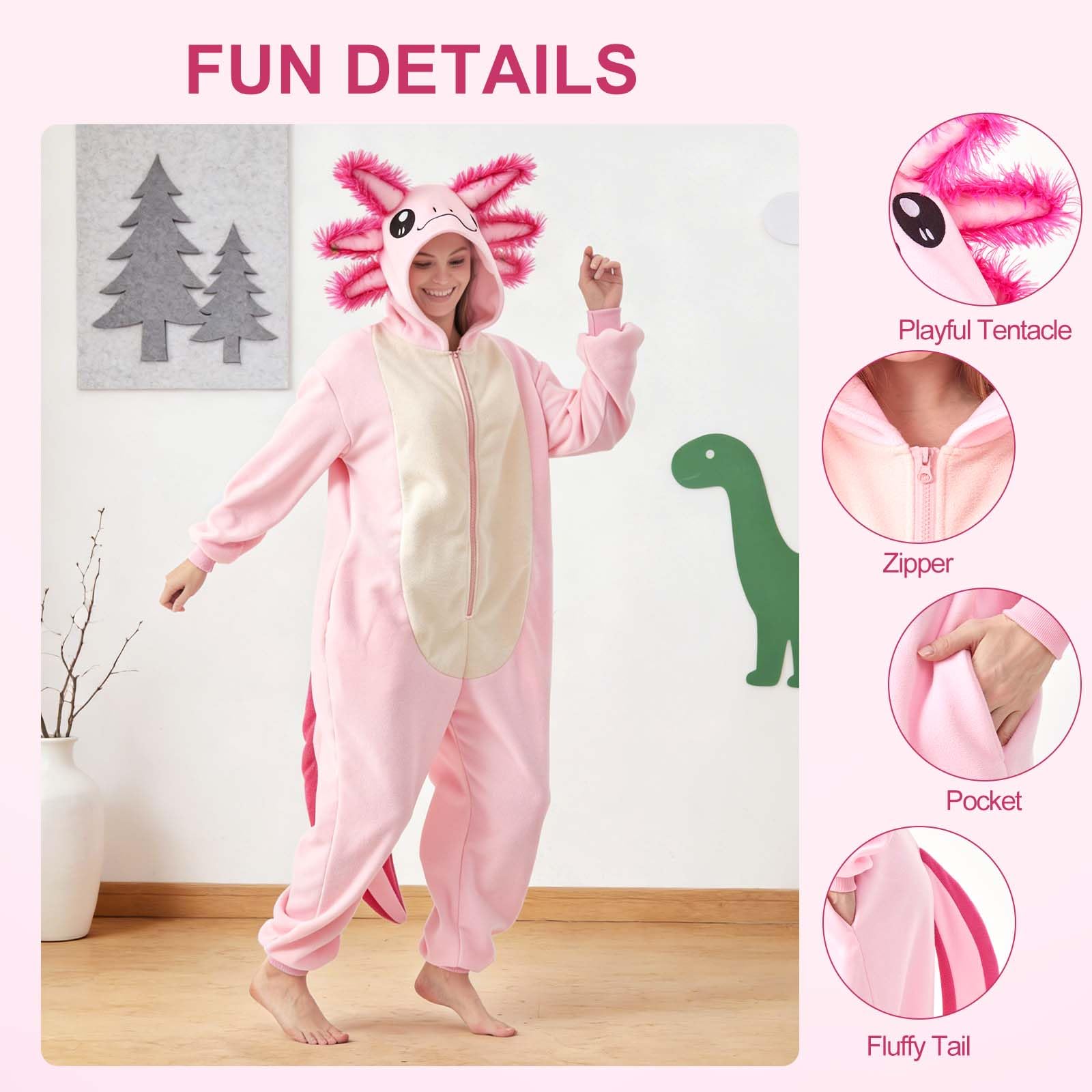 🦎 The Pink Axolotl Onesie – Adorable Amphibian Comfort
