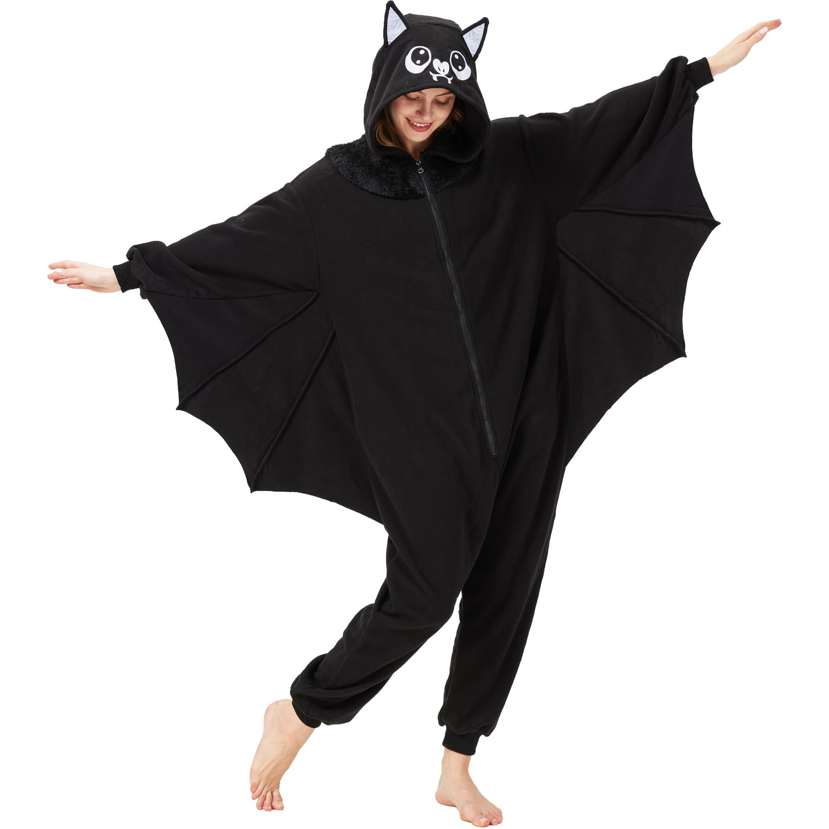 Adorable Bat Onesie Costume – Soft Polar Fleece Pajamas with Wings