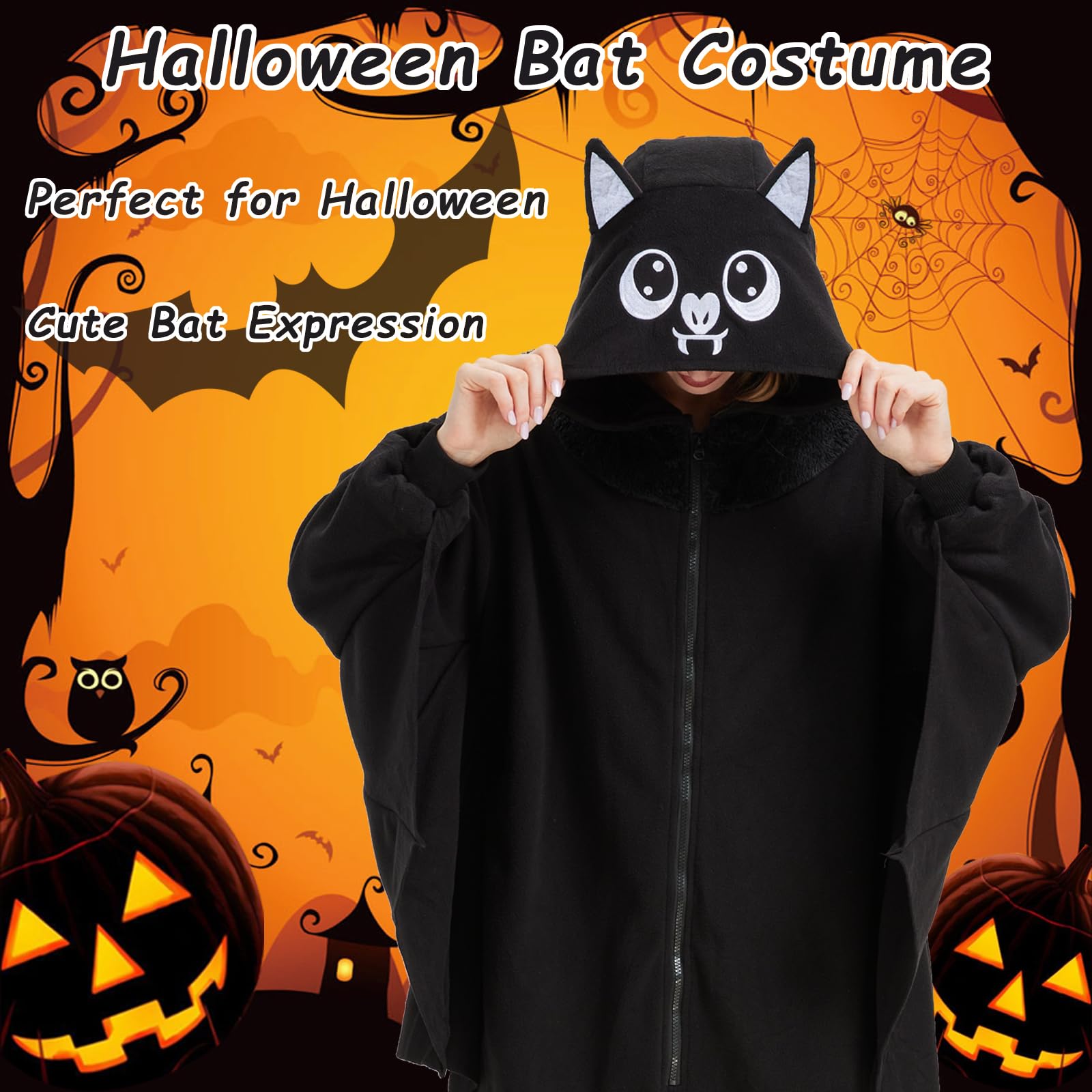 Adorable Bat Onesie Costume – Soft Polar Fleece Pajamas with Wings
