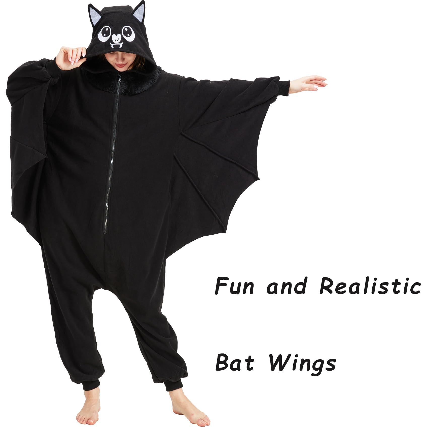 Adorable Bat Onesie Costume – Soft Polar Fleece Pajamas with Wings