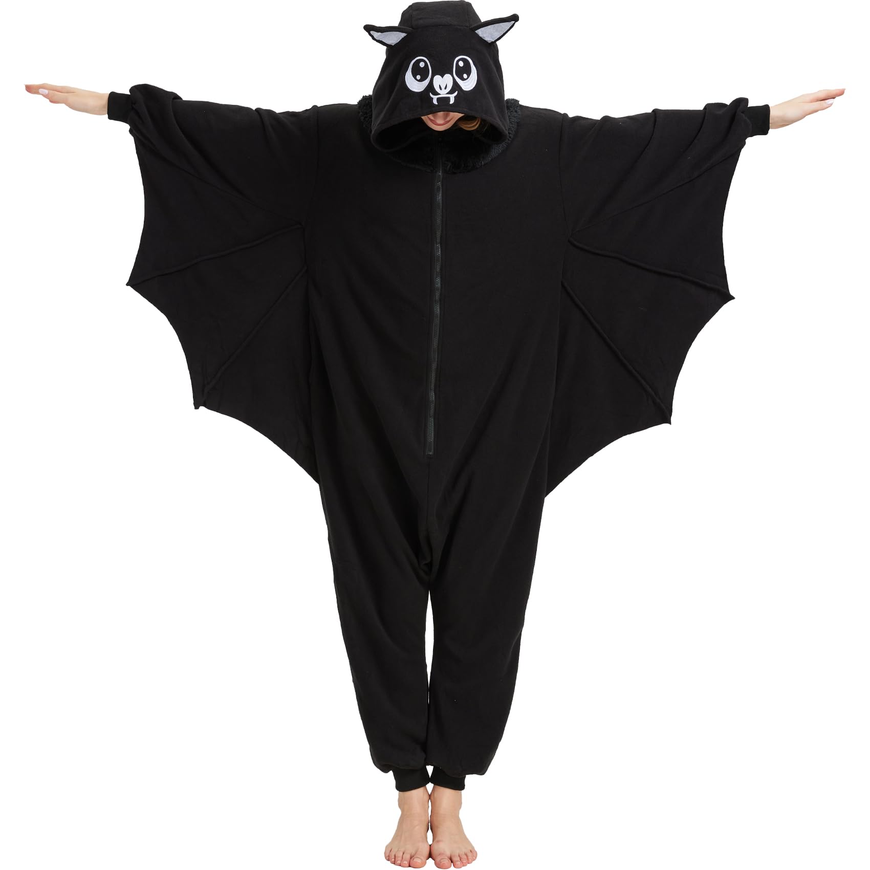 Adorable Bat Onesie Costume – Soft Polar Fleece Pajamas with Wings