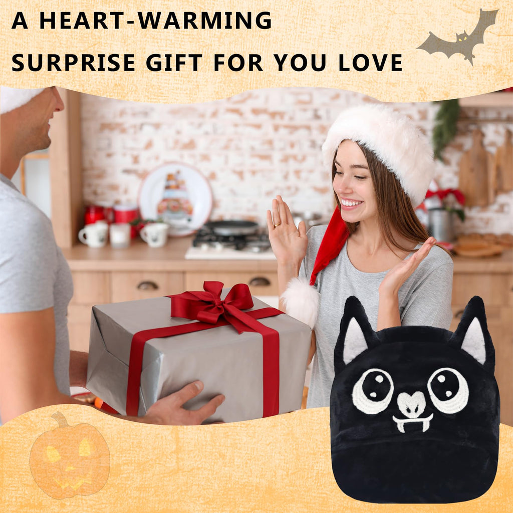 Bat Hooded Blanket – Wearable Cozy Cape with 3D Ears & Glove Sleeves for Adults, Unisex Flannel Fleece Throw