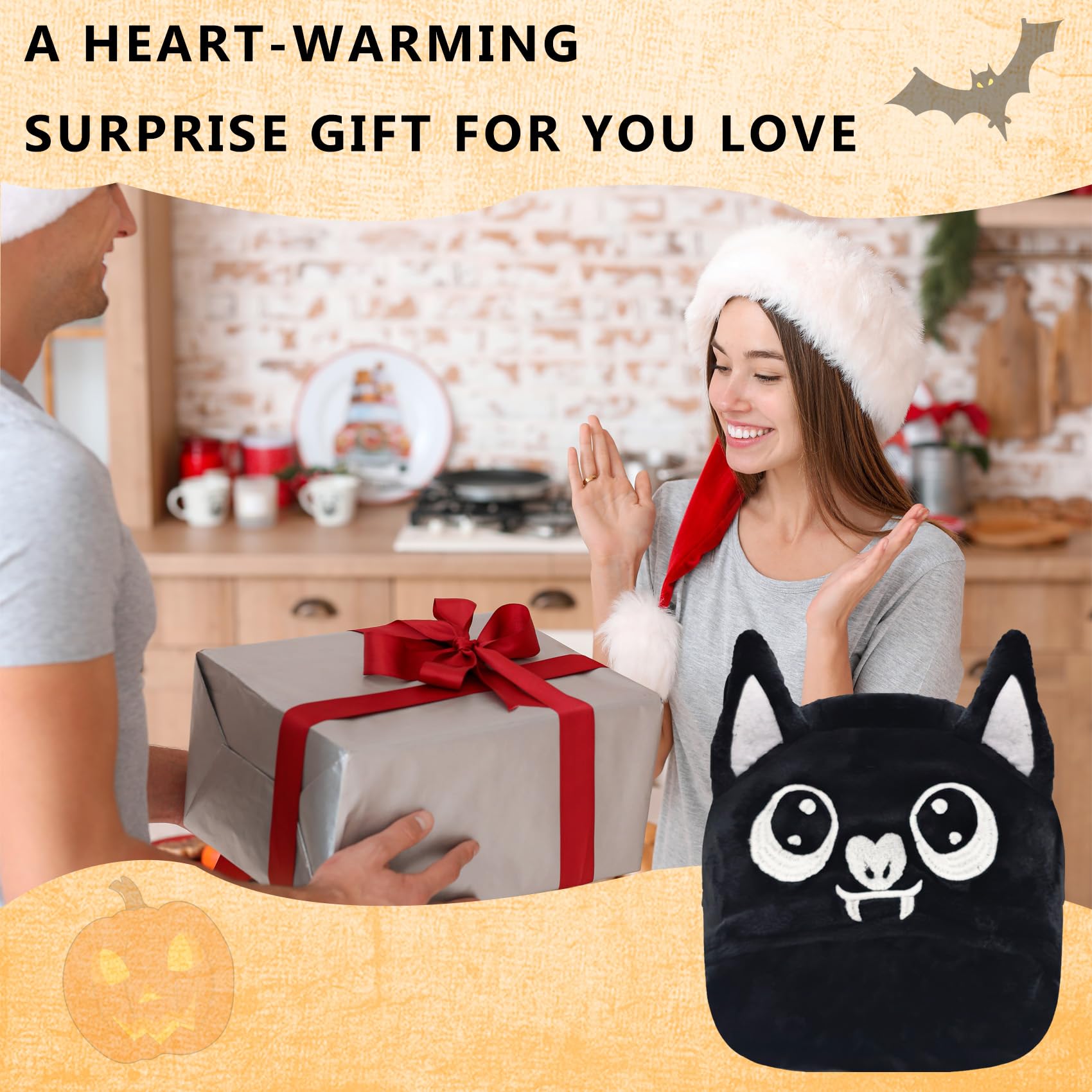 Bat Hooded Blanket – Wearable Cozy Cape with 3D Ears & Glove Sleeves for Adults, Unisex Flannel Fleece Throw