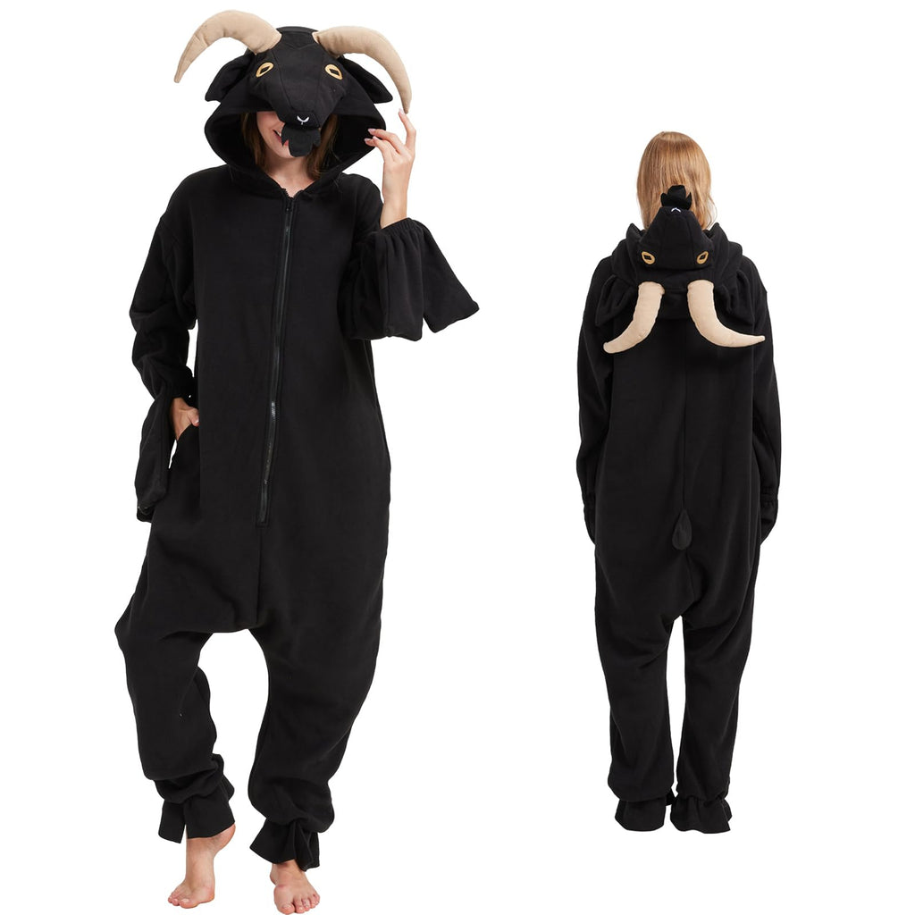 Funny Goat Onesie Costume – Soft Polar Fleece Animal Pajamas & Cosplay Suit