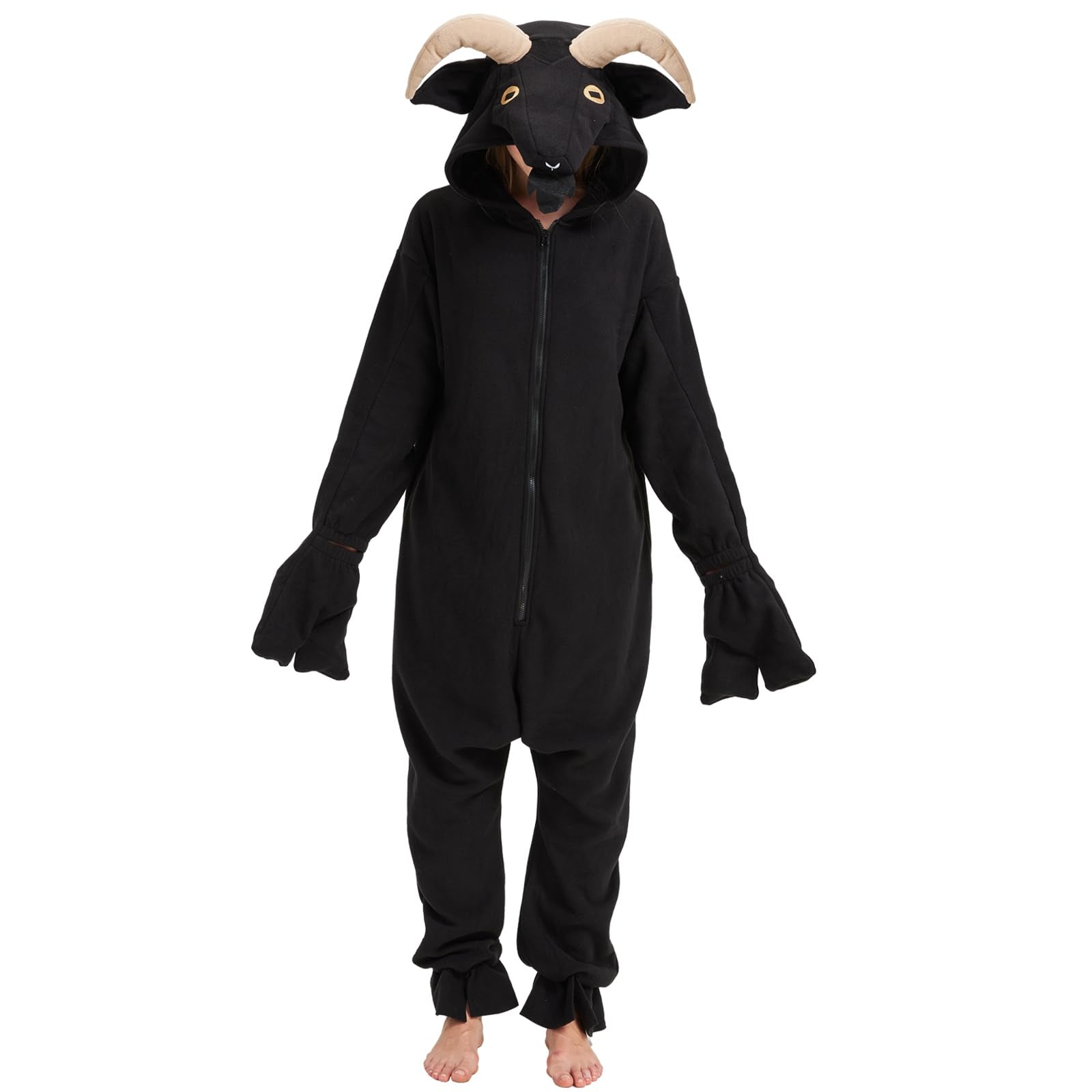 Funny Goat Onesie Costume – Soft Polar Fleece Animal Pajamas & Cosplay Suit