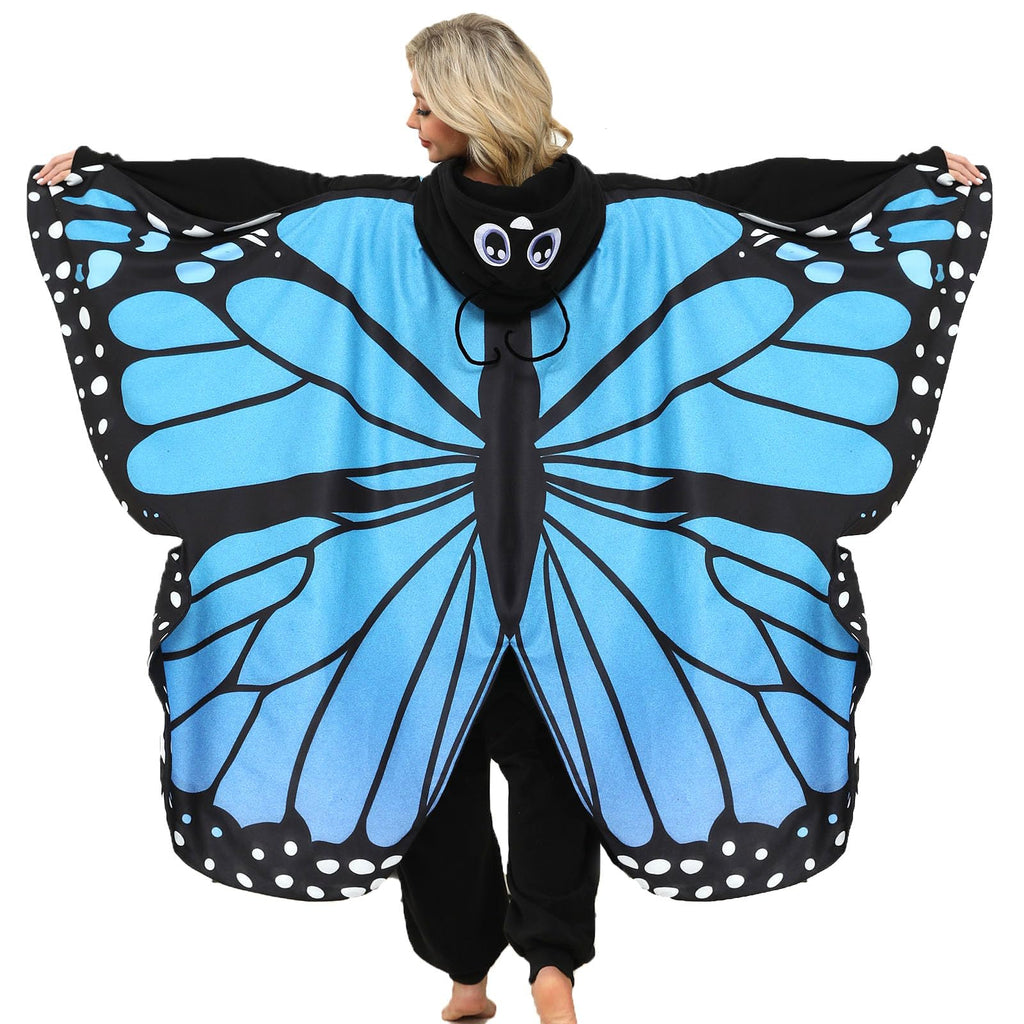 Adult Butterfly Onesie Costume – Purple Wings Plush Pajamas for Women, Enchanting Cosplay & Halloween Wear