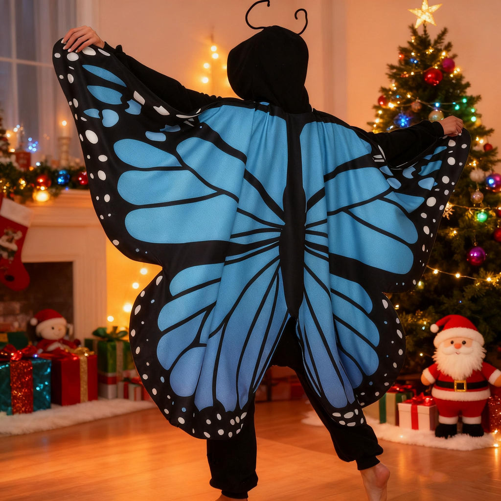 Adult Butterfly Onesie Costume – Purple Wings Plush Pajamas for Women, Enchanting Cosplay & Halloween Wear