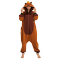 Adult Capybara Onesie Costume – Cozy Rodent Pajamas with Orange Slice Accent for Halloween & Cosplay