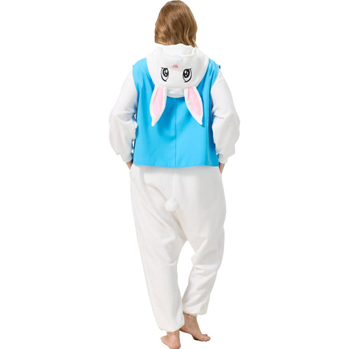Adorable Easter Bunny Onesie – 2-in-1 Polar Fleece Rabbit Costume with Detachable Vest