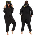 Adult Black Cat Onesie Costume – Mysterious Feline Pajamas with Ears, Whiskers & Tail for Halloween & Cosplay