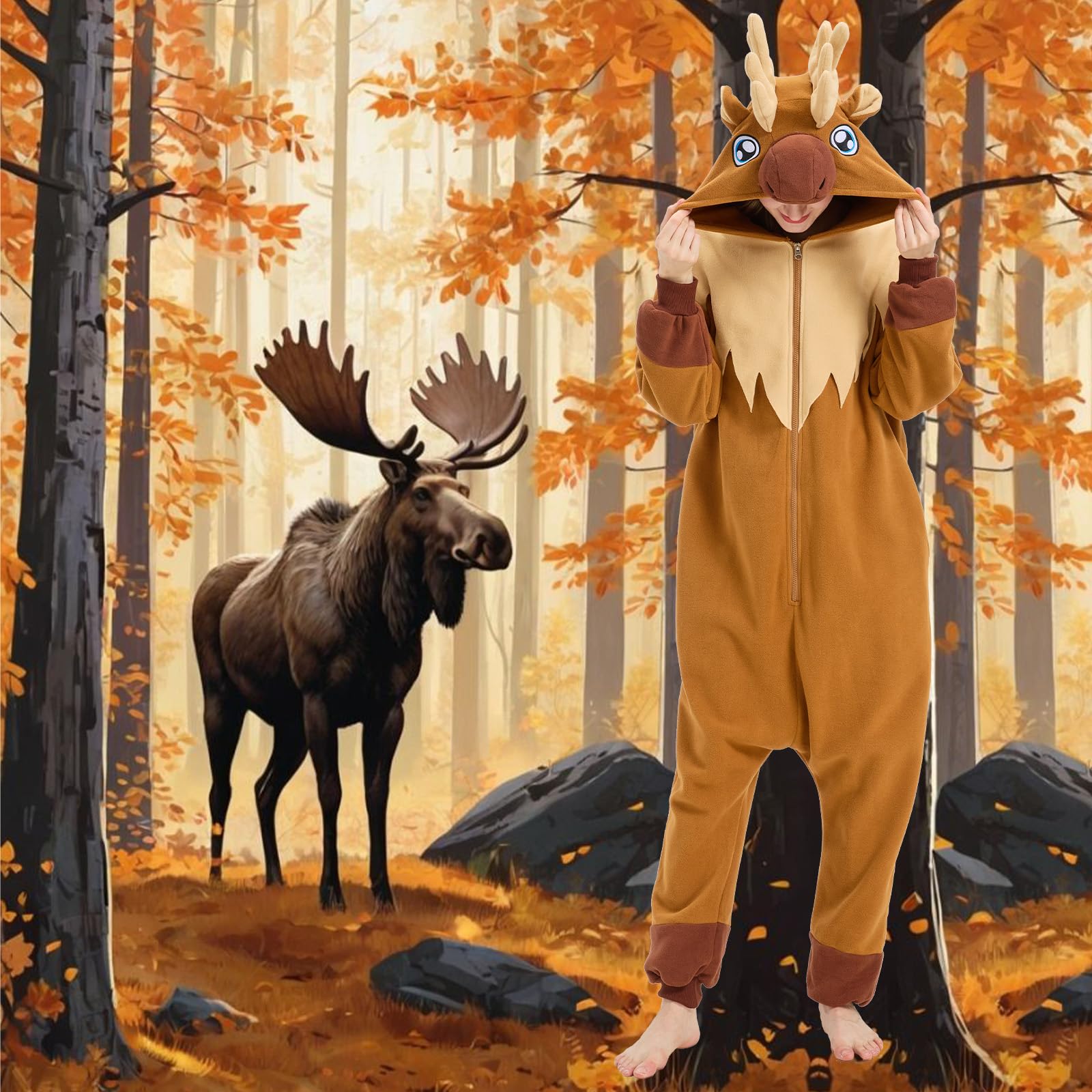 🦌 The Cozy Moose Onesie – Woodland Warmth & Whimsy