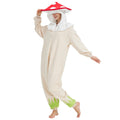 Whimsical Black Mushroom Onesie – Cozy Polar Fleece Pajama Costume with Tassel Hat