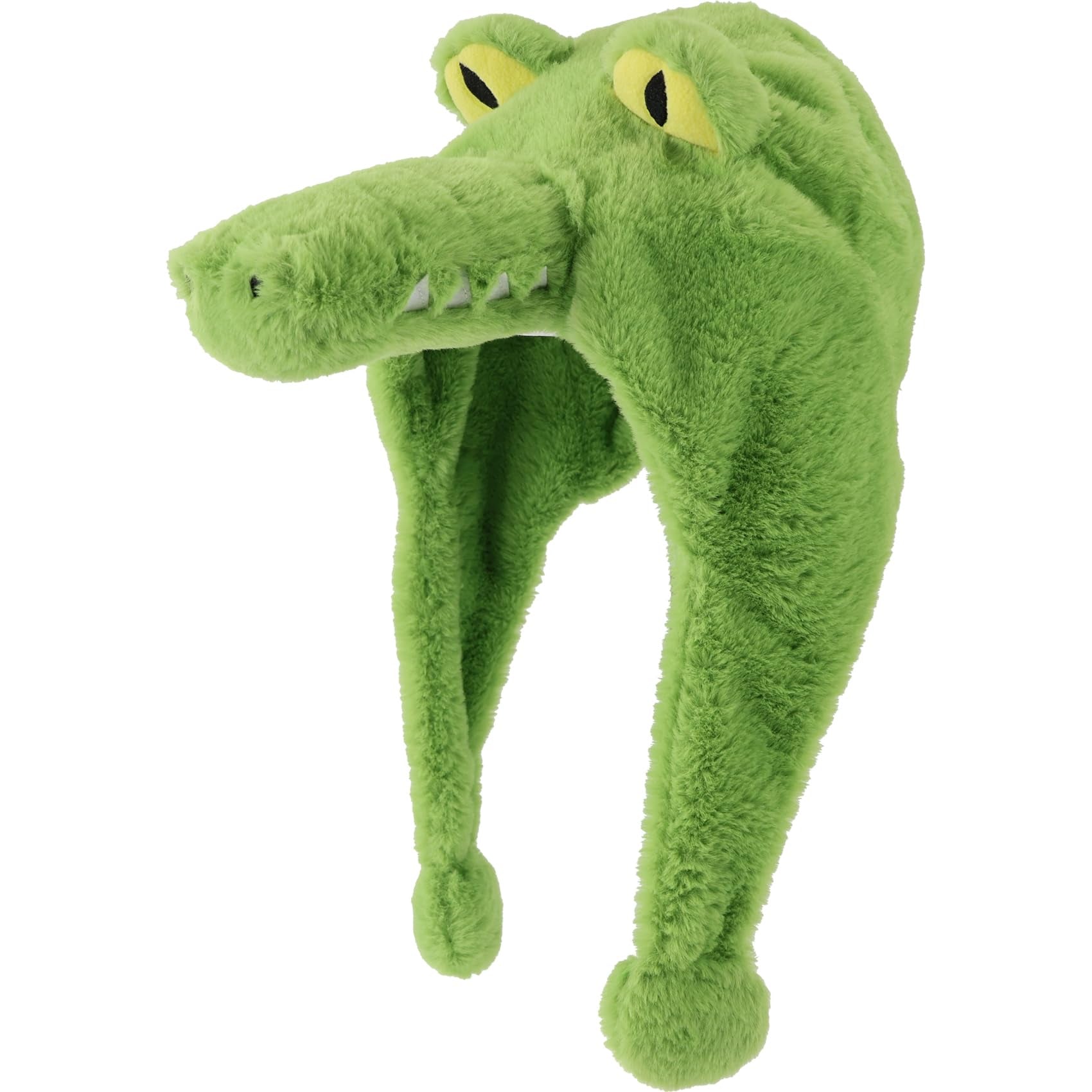 Funny Crocodile Plush Hat – Cozy Alligator Animal Hood with Teeth & Flaps