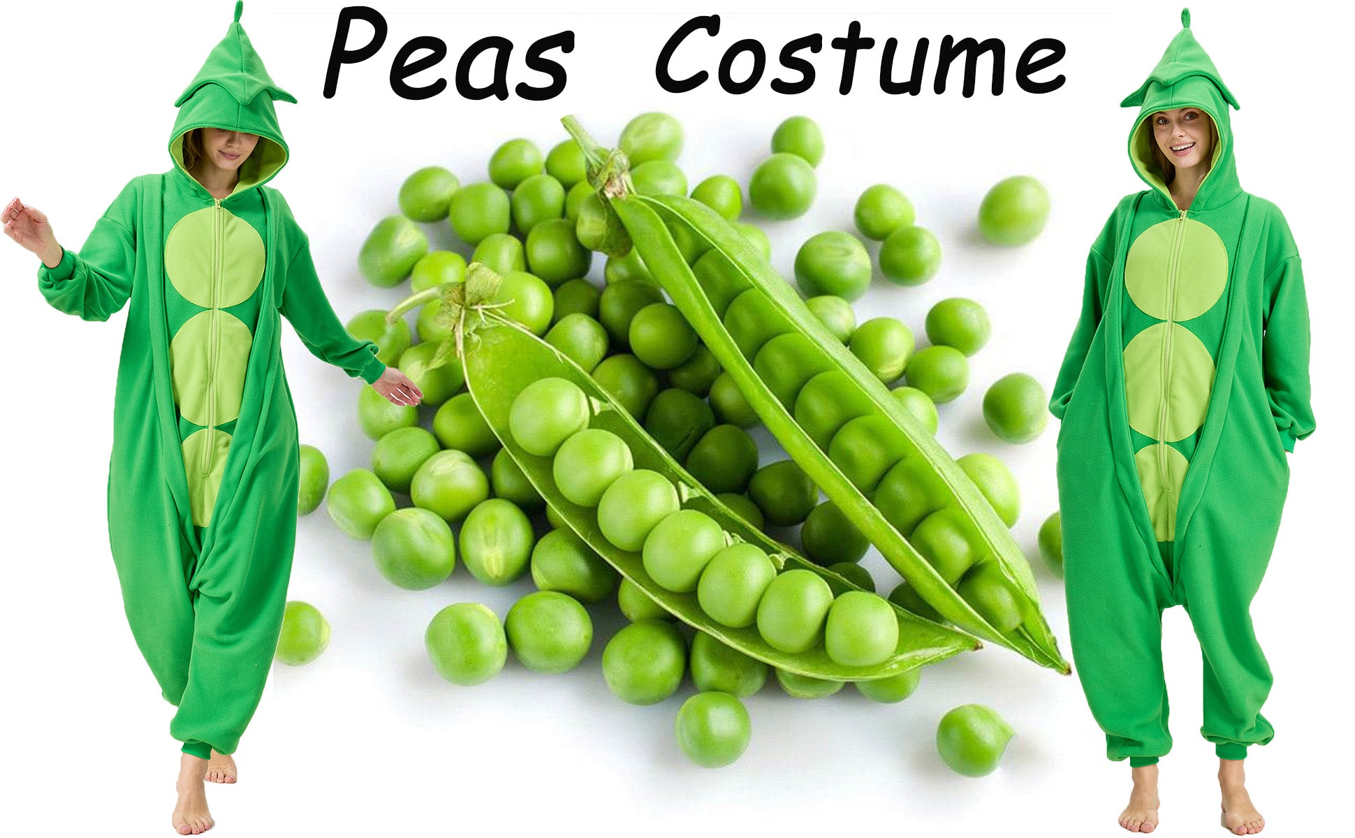 Funny Pea Onesie – Soft Polar Fleece Peapod Pajama Costume