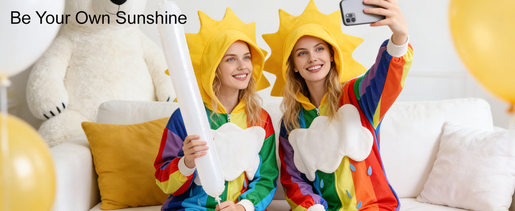 ☁️🌈 Rainbow After Rain Costume – Removable Cloud & Sun Hood