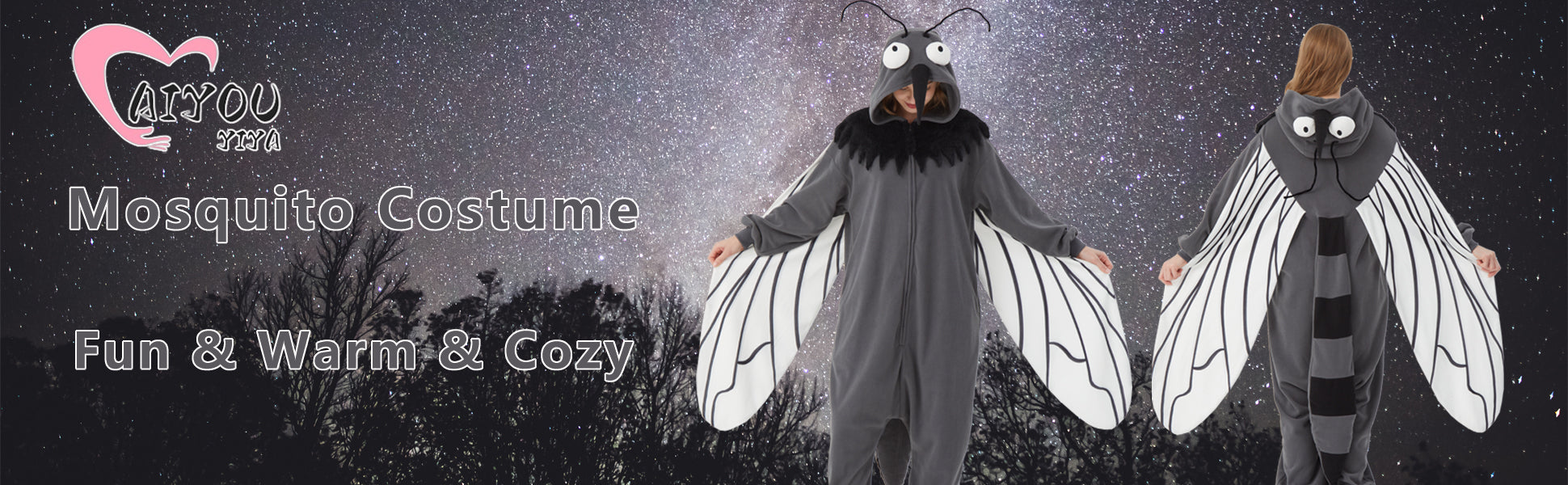 Adult Mosquito Onesie Costume – Funny Bug Pajamas with Wings, Antennae & Proboscis for Halloween & Cosplay