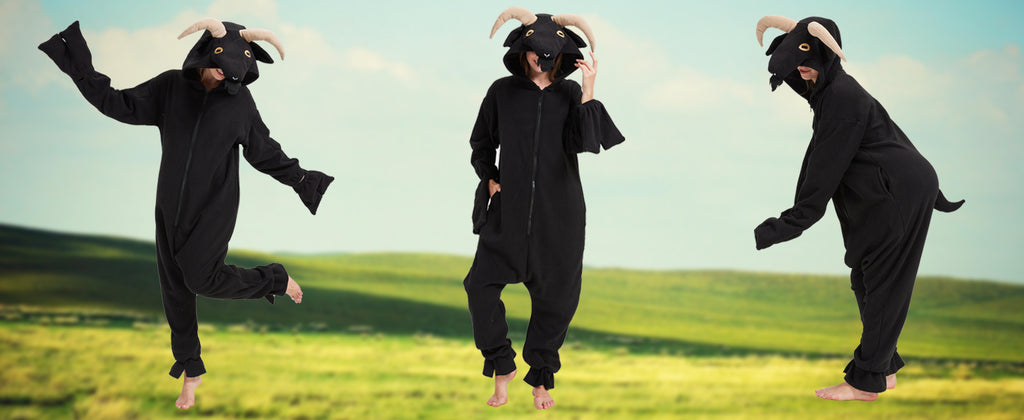 Funny Goat Onesie Costume – Soft Polar Fleece Animal Pajamas & Cosplay Suit