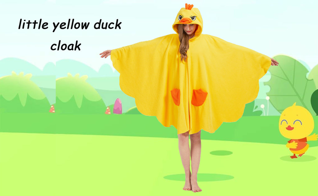 Cute Little Yellow Duck Cape – Cozy Polar Fleece Animal Hood & Costume