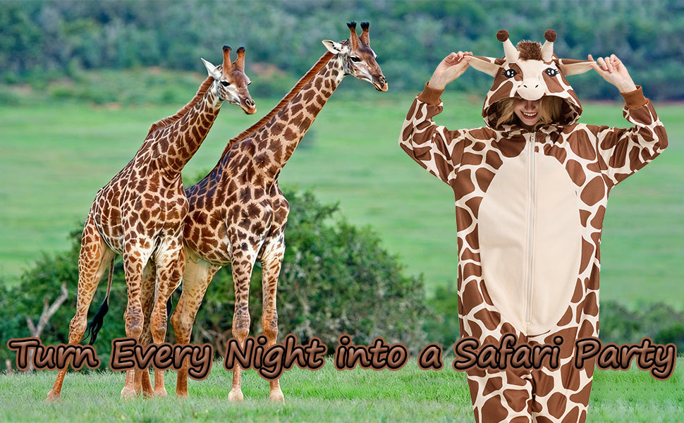 Adorable Giraffe Onesie – Soft Plush Fleece Cartoon Animal Costume