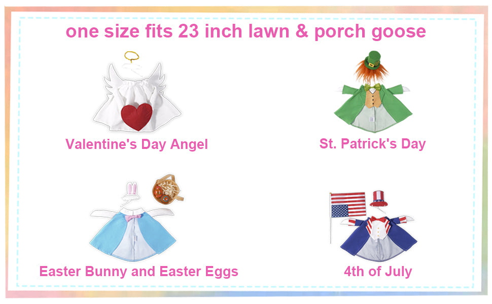 4-Piece Holiday Porch Goose Outfit Set – Seasonal Costume Collection for 23-Inch Statue