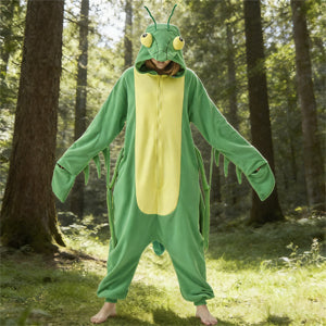 Praying Mantis Onesie Costume – Fun Polar Fleece Insect Pajamas for Adults