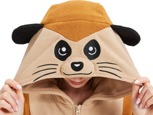 Cute Meerkat Onesie Costume – Soft Polar Fleece Animal Pajamas & Cosplay Suit