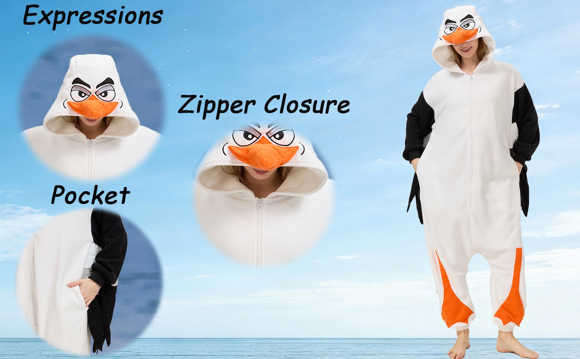🕊️ The Lifelike Seagull Onesie – Coastal Comfort & Style