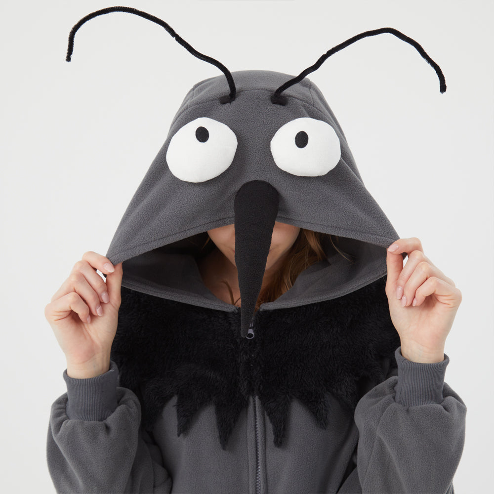 Adult Mosquito Onesie Costume – Funny Bug Pajamas with Wings, Antennae & Proboscis for Halloween & Cosplay