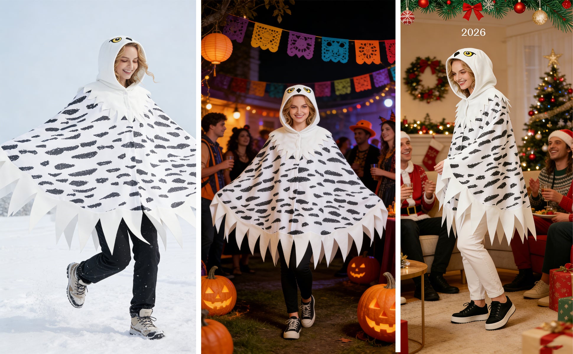 🦉 The Snowy Owl Cape – Majestic Warmth & Whimsy