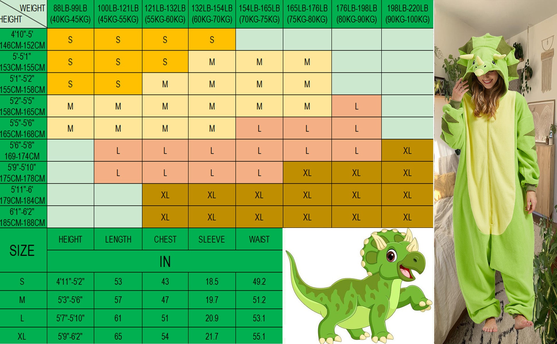 Spooky Triceratops Onesie – Halloween Dinosaur Pajamas & Cosplay Costume for Adults