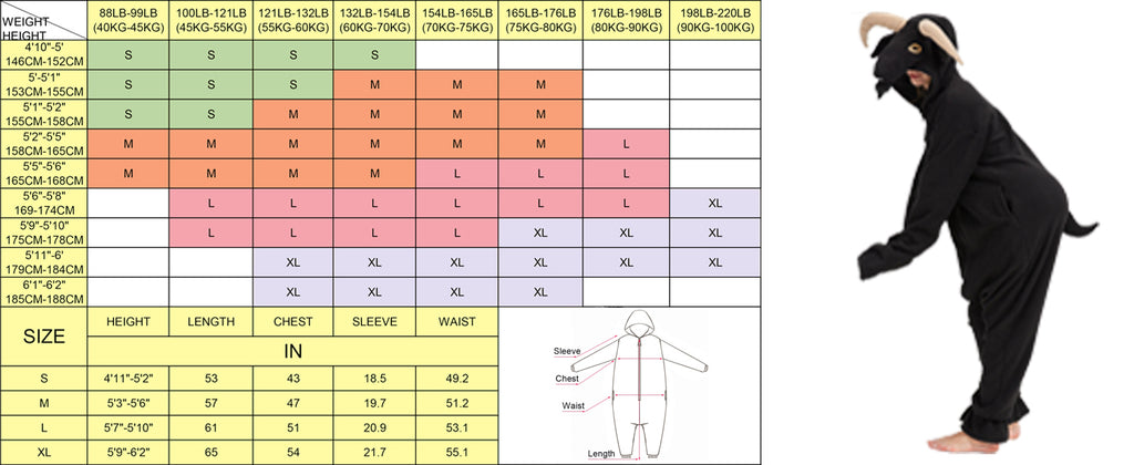 Funny Goat Onesie Costume – Soft Polar Fleece Animal Pajamas & Cosplay Suit