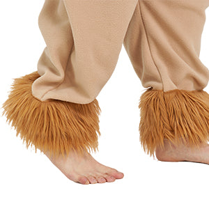 Adult Lion Onesie Costume – Majestic King of the Jungle Pajamas with Embroidered Face & Plush Fur Trim for Halloween