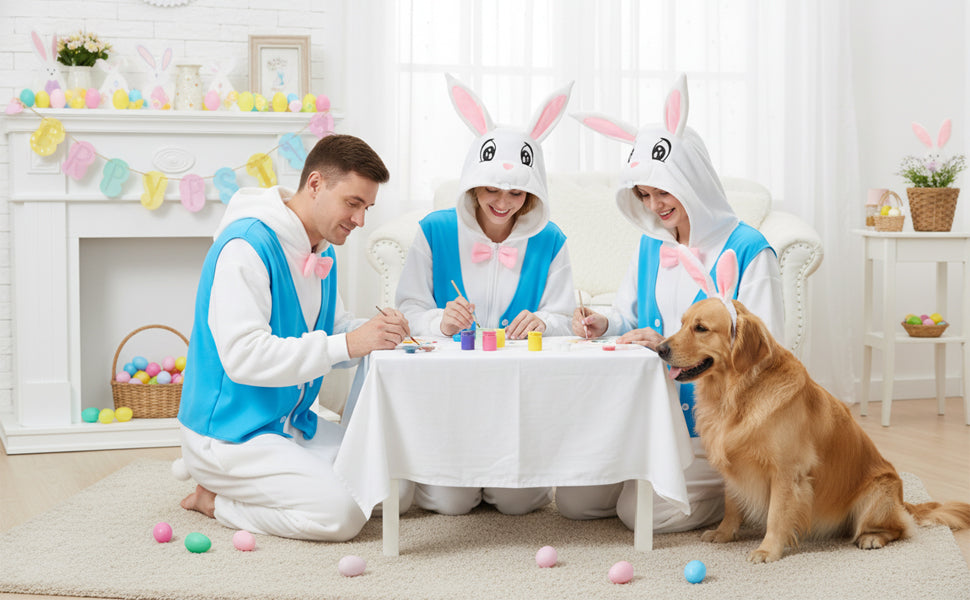 Adorable Easter Bunny Onesie – 2-in-1 Polar Fleece Rabbit Costume with Detachable Vest