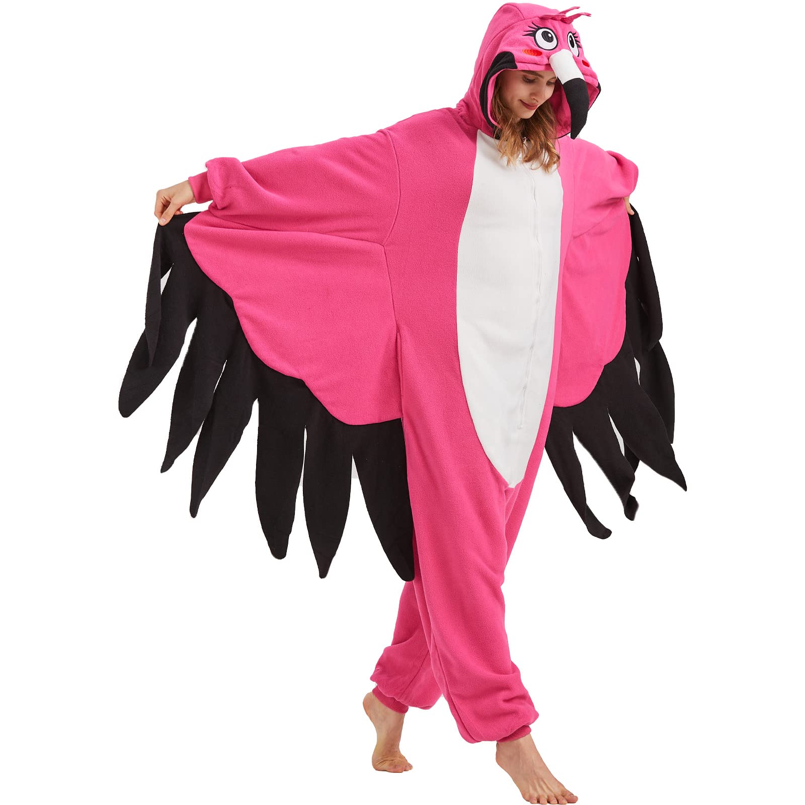 Adult Cardinal Onesie Costume – Red Bird Pajamas with Realistic Tail & Feather Details for Halloween & Cosplay
