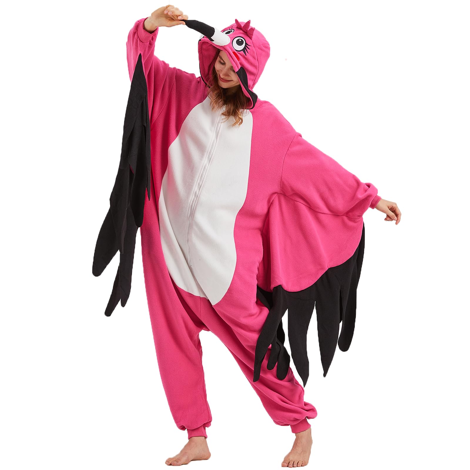 Adult Cardinal Onesie Costume – Red Bird Pajamas with Realistic Tail & Feather Details for Halloween & Cosplay
