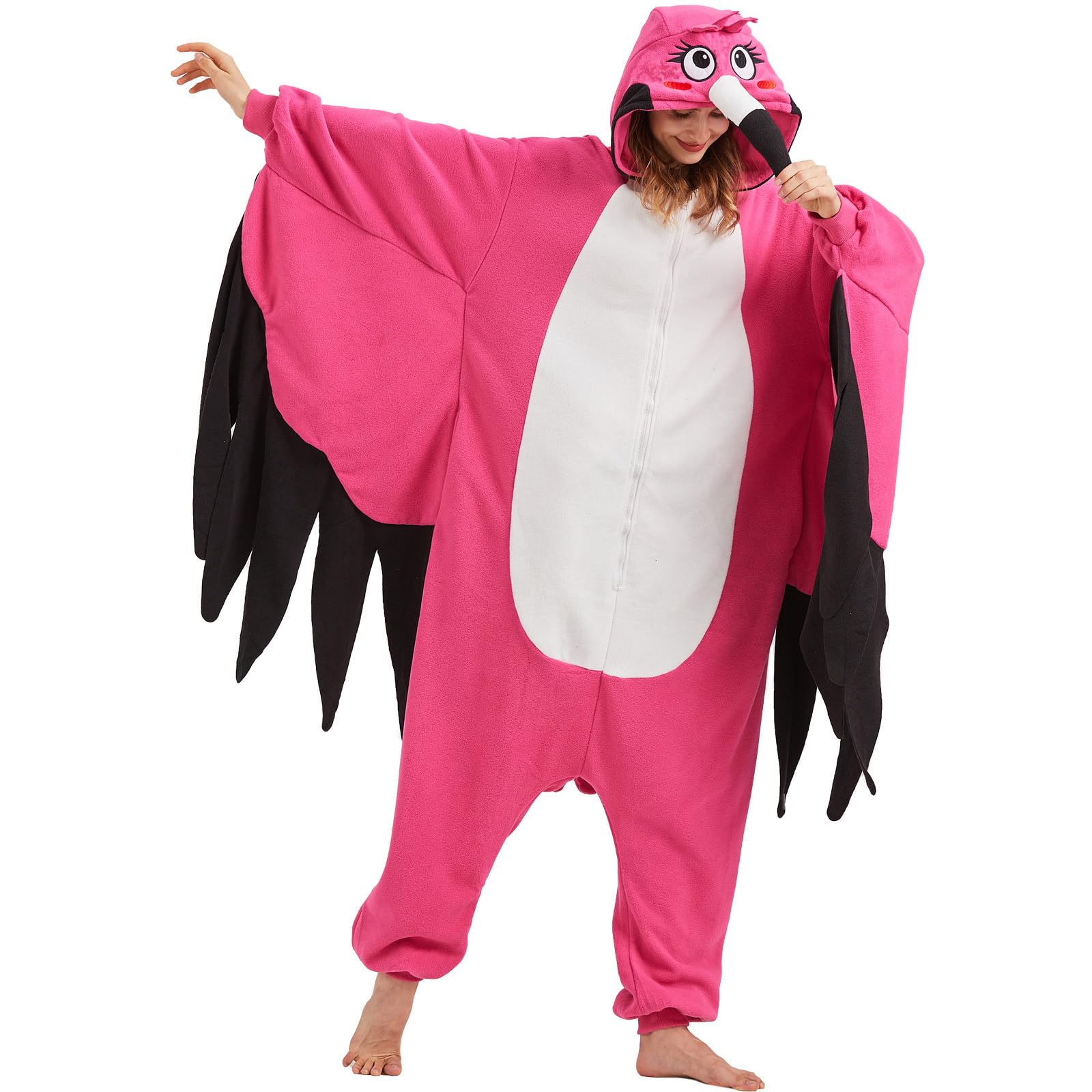Adult Cardinal Onesie Costume – Red Bird Pajamas with Realistic Tail & Feather Details for Halloween & Cosplay