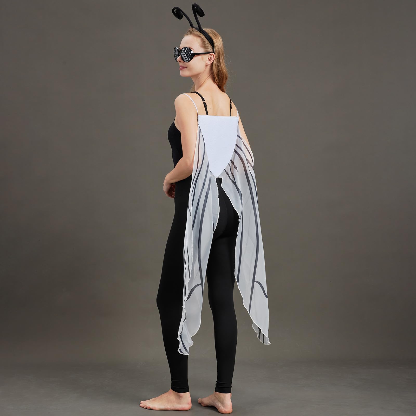 Fly Insect Wings & Bug Eye Glasses Costume Set – Cartoon Bug Accessories Kit for Adults & Teens