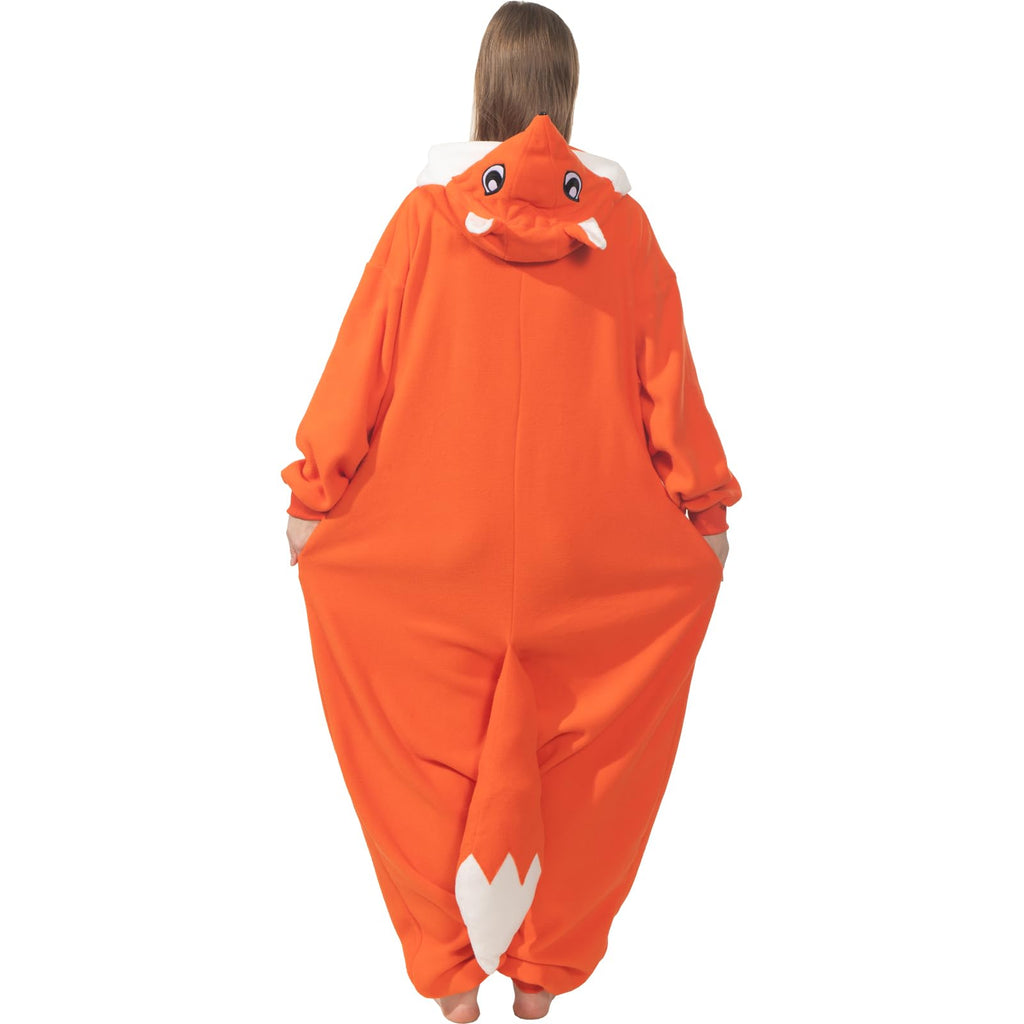 Cute Fox Onesie Costume – Soft Polar Fleece Animal Pajamas with Tail & Pockets