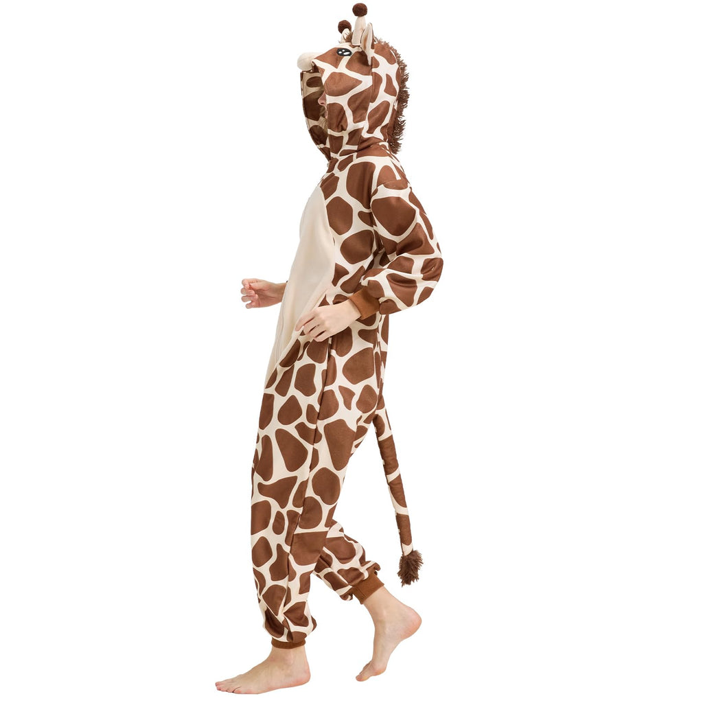 Adorable Giraffe Onesie – Soft Plush Fleece Cartoon Animal Costume