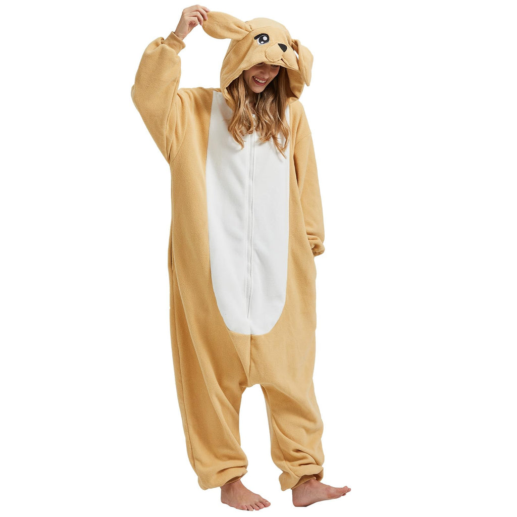 Adult Golden Retriever Onesie Costume – Dog Lover Pajamas with Realistic Puppy Details for Lounging & Cosplay