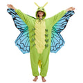 Adult Caterpillar Butterfly Onesie Costume – Metamorphosis Pajamas with Hidden Wings for Halloween & Cosplay