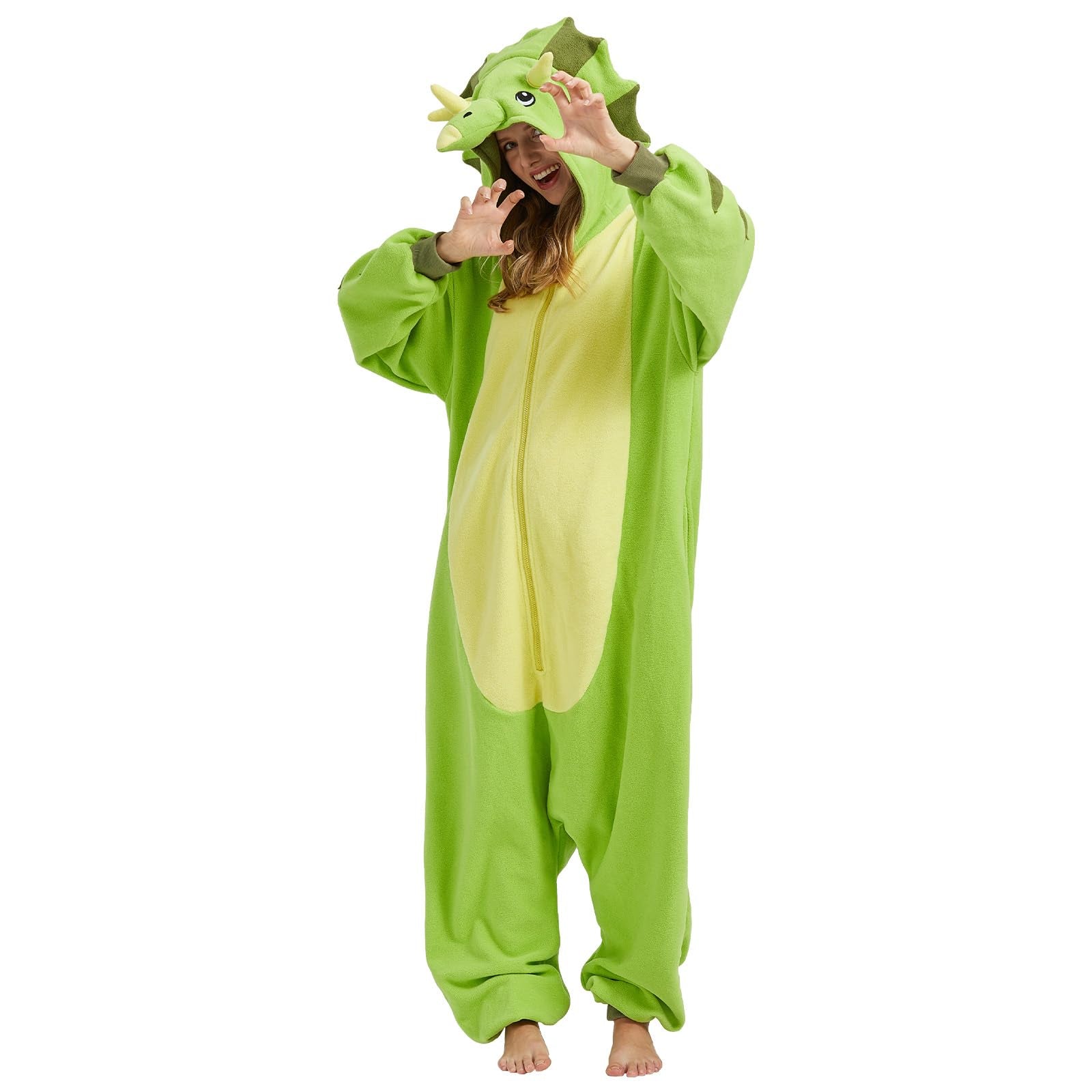 Spooky Triceratops Onesie – Halloween Dinosaur Pajamas & Cosplay Costume for Adults